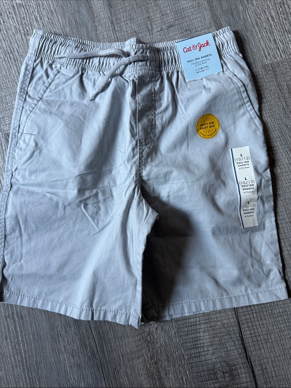 Cat & Jack Men's Light Gray Elastic Waist Pull-On Shorts
